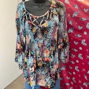 Large floral blouse